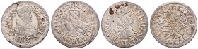 ARCHDUKE FERDINAND (1564 - 1595)&nbsp;
Lot 2 coins 3 Kreuzer, 2 variant, b. l., Hall&nbsp;

VF | VF