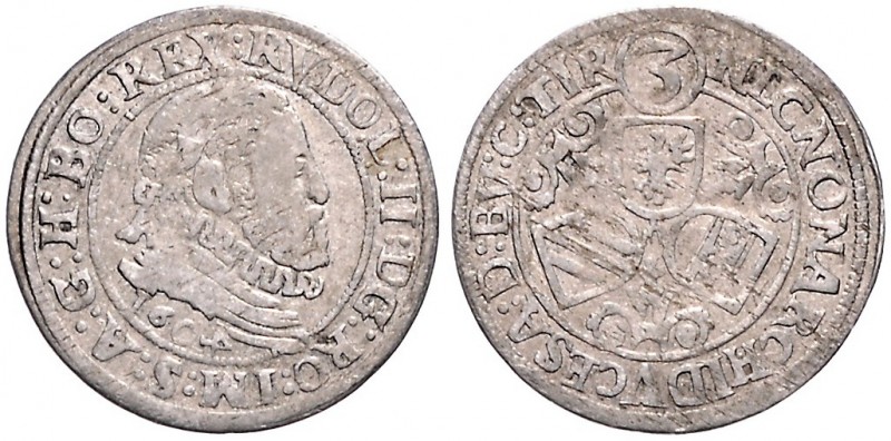 RUDOLF II (1576 - 1612)&nbsp;
3 Kreuzer, 1604, 1,98g, Hall. M.T. VGL. R 359&nbs...
