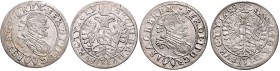 FERDINAND II (1619 - 1637)&nbsp;
Lot 2 coins 3 Kreuzer 1629, Wien. Her. 1046&nbsp;

VF | VF