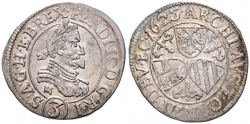 FERDINAND II (1619 - 1637)&nbsp;
3 Kreuzer, 1625, 1,76g, St. Veit. Her. 1111&nb...
