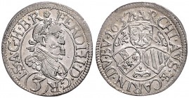 FERDINAND II (1619 - 1637)&nbsp;
3 Kreuzer, 1632, 1,75g, St. Veit. Her. 1129&nbsp;

EF | EF
