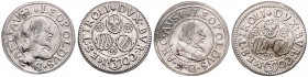 ARCHDUKE LEOPOLD (1618 - 1632)&nbsp;
Lot 2 coins 3 Kreuzer, b. l., Hall. M. T. 449&nbsp;

EF | EF