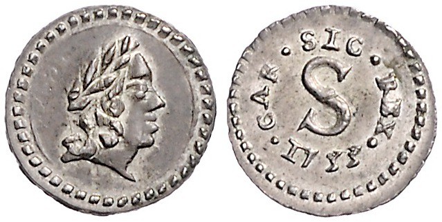 CHARLES VI (1711 - 1740)&nbsp;
1 Cinquina, 1733, 0,66g, Palermo. Monten. 58&nbs...