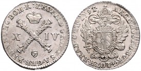 LEOPOLD II (1790 - 1792)&nbsp;
XIV. (14) Liards, 1791, 2,62g, BL. Her. 90&nbsp;

EF | EF