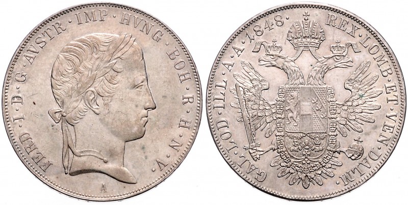 FRANZ JOSEPH I (1848 - 1916)&nbsp;
1 Thaler, 1848, 28,02g, A. Früh. 775&nbsp;
...