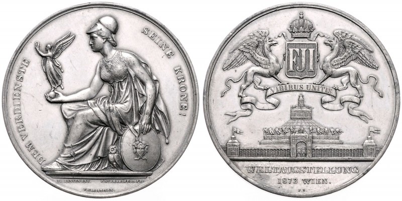 FRANZ JOSEPH I (1848 - 1916)&nbsp;
AE medal World exhibition in Vienna, 1873, 4...