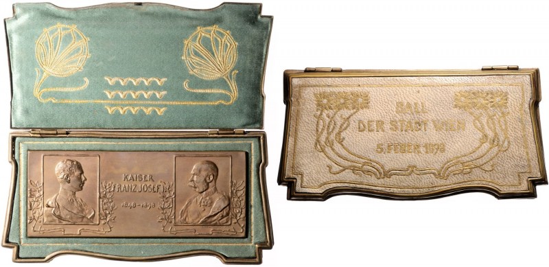 FRANZ JOSEPH I (1848 - 1916)&nbsp;
AE Plaquette Ball in Vienna on the occasion ...