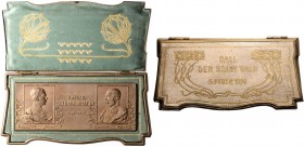 FRANZ JOSEPH I (1848 - 1916)&nbsp;
AE Plaquette Ball in Vienna on the occasion of 50th Anniversary of Franz Joseph I´ Reign, original art Nouveau box...