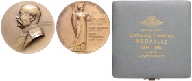 FRANZ JOSEPH I (1848 - 1916)&nbsp;
AE medal Field Marshal Archduke Fridrich, original box, 1915, 107,7g, Wien. A. Hartig, 65 mm&nbsp;

about UNC | ...
