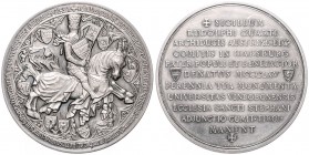 FRANZ JOSEPH I (1848 - 1916)&nbsp;
Silver medal Duke Rudolf IV´ signet, To commemorate the founding of the University in Vienna, restrike, b. l., 58,...