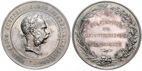 FRANZ JOSEPH I (1848 - 1916)&nbsp;
Silver medal Award for contribution to agriculture, variant large script, b. l., 35g, Wien. J. Tautenhayn, 40 mm, ...