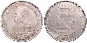 GERMAN STATES&nbsp;
Conventionsthaler (Zehn Eine Feine Mark) Friedrich August König von Sachsen (1806 - 1827), 1827, 27,83g, Thun 303&nbsp;

about ...