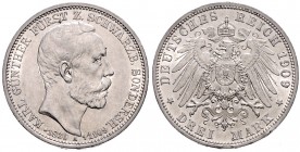GERMAN STATES&nbsp;
3 Mark Karl Günter Schwarzburg - Sonderhausen (1880 - 1909), 1909, 16,64g, Jägger 170&nbsp;

VF | VF