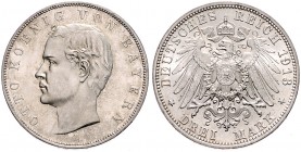 GERMAN STATES&nbsp;
3 Mark Otto von Bayern (1886 - 1913), 1913, 16,65g, Jägger 47&nbsp;

EF | EF