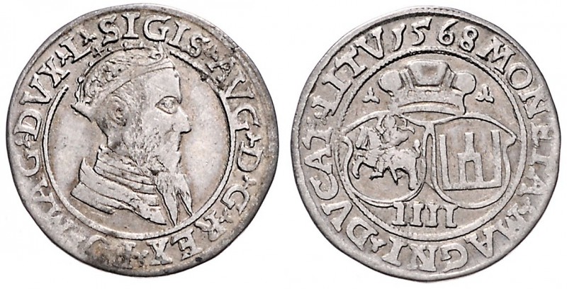 LITHUANIA, VILNIUS&nbsp;
4 Groschen (Čtyrák), 1568, 4,09g, Kop 3313&nbsp;

VF...