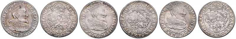 POLAND&nbsp;
Lot 3 coins 6 Groschen 1596, Zikmund III. Vasa (1587 - 1632), KOP ...