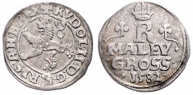 COINS MINTED IN BOHEMIA DURING THE REIGN OF RUDOLF II (1576 - 1612)&nbsp;
Small groschen, 1582, 0,93g, Praha. Hal. 334&nbsp;

VF | VF