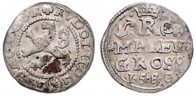 COINS MINTED IN BOHEMIA DURING THE REIGN OF RUDOLF II (1576 - 1612)&nbsp;
Small groschen, 1580, 1,31g, Kutná Hora. Hal. 380&nbsp;

EF | EF