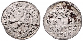 COINS MINTED IN BOHEMIA DURING THE REIGN OF RUDOLF II (1576 - 1612)&nbsp;
Small groschen, 1585, 0,87g, Kutná Hora. Hal. 380&nbsp;

EF | EF , koroze...