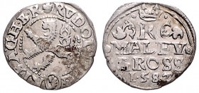 COINS MINTED IN BOHEMIA DURING THE REIGN OF RUDOLF II (1576 - 1612)&nbsp;
Small groschen, 1587, 1,03g, Kutná Hora. Hal. 380&nbsp;

EF | EF , koroze...