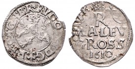 COINS MINTED IN BOHEMIA DURING THE REIGN OF RUDOLF II (1576 - 1612)&nbsp;
Small groschen, 1610, 0,86g, Kutná Hora. Hal. 382&nbsp;

VF | VF