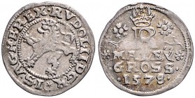 COINS MINTED IN BOHEMIA DURING THE REIGN OF RUDOLF II (1576 - 1612)&nbsp;
Small groschen, 1578, 0,95g, České Budějovice. Hal. 447&nbsp;

EF | EF
