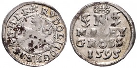 COINS MINTED IN BOHEMIA DURING THE REIGN OF RUDOLF II (1576 - 1612)&nbsp;
Small groschen, 1595, 1,06g, České Budějovice. Hal. 460&nbsp;

EF | EF