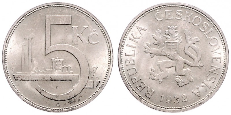 CZECHOSLOVAKIA&nbsp;
5 Corona, 1932, 6,98g, Kremnica. MCH CSR1-004&nbsp;

abo...