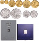 CZECHOSLOVAKIA&nbsp;
Set of gold medals 5 Ducats, 3 Ducats, 1 Ducat, 2 Ag pattern coins, 1929 / 2017, Kremnica. O. Španiel, Au 986/1000 20-12-4 g, 31...