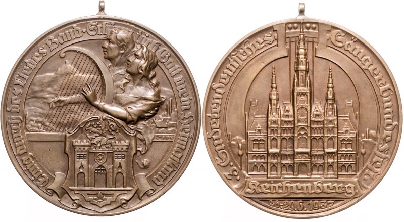 CZECHOSLOVAKIA&nbsp;
AE medal 3th Sudeten German Festival of choirs, 1937, 96,6...