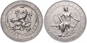 CZECHOSLOVAKIA&nbsp;
Silver medal Award for contribution to agriculture, Czech department for Kingdom Bohemia, b. l., 59,5g, V. R. Smolík, Colčmid, 5...