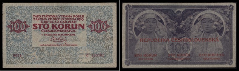 CZECHOSLOVAK REPUBLIK (1919 - 1939)&nbsp;
100 Koruna, 1919, Série 14. Aurea 12&...