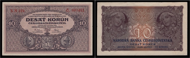 CZECHOSLOVAK REPUBLIK (1919 - 1939)&nbsp;
10 Koruna, 1927, Série N 104. Aurea 2...