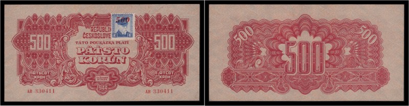 CZECHOSLOVAK REPUBLIC (1944 - 1945)&nbsp;
500 Koruna government stamp 1945, 194...