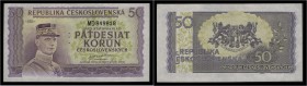 CZECHOSLOVAK REPUBLIC (1945 - 1953)&nbsp;
50 Koruna no date, Série MD, 3 malé dírky nad sebou. Aurea 78 a S 1&nbsp;

N