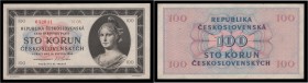 CZECHOSLOVAK REPUBLIC (1945 - 1953)&nbsp;
100 Koruna, 1945, Série N08. Aurea 82 D&nbsp;

0