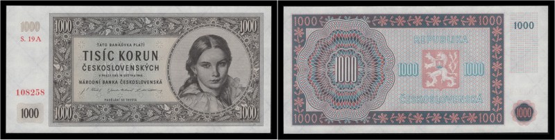 CZECHOSLOVAK REPUBLIC (1945 - 1953)&nbsp;
1000 Koruna I. issue, 1945, Série 19A...