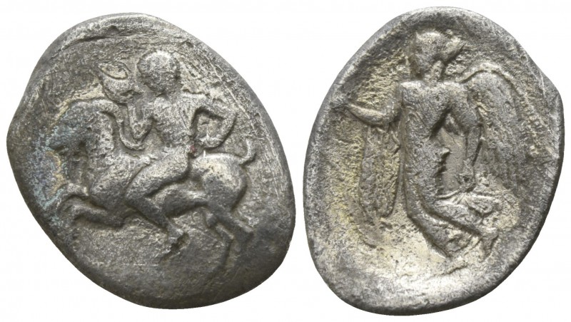 Sicily. Himera circa 425-409 BC.
Hemidrachm AR

15mm., 1,87g.

Pan, blowing...