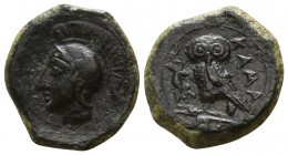Sicily. Kamarina 410-405 BC. Onkia AE