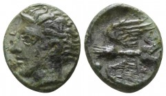 Sicily. Katane circa 405-402 BC. Onkia AE