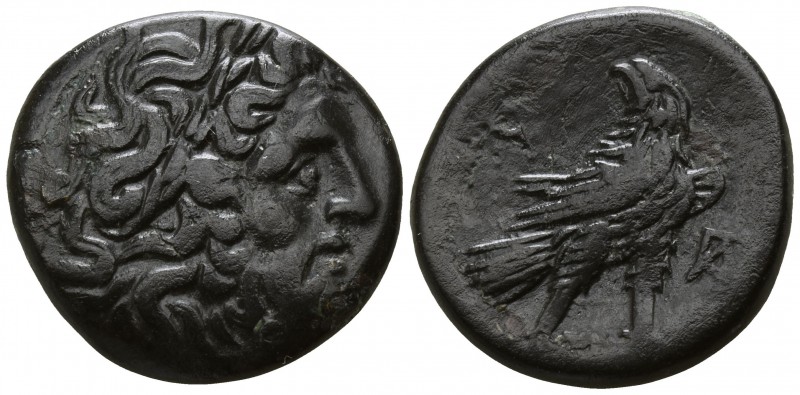 Macedon. Paroreia 187-168 BC.
Bronze Æ

20mm., 6,99g.

Laureate head of Zeu...