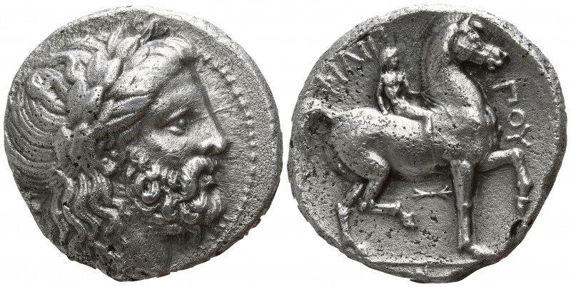 Kings of Macedon. Pella. Philip II. 359-336 BC.
Tetradrachm AR

25mm., 14,14g...