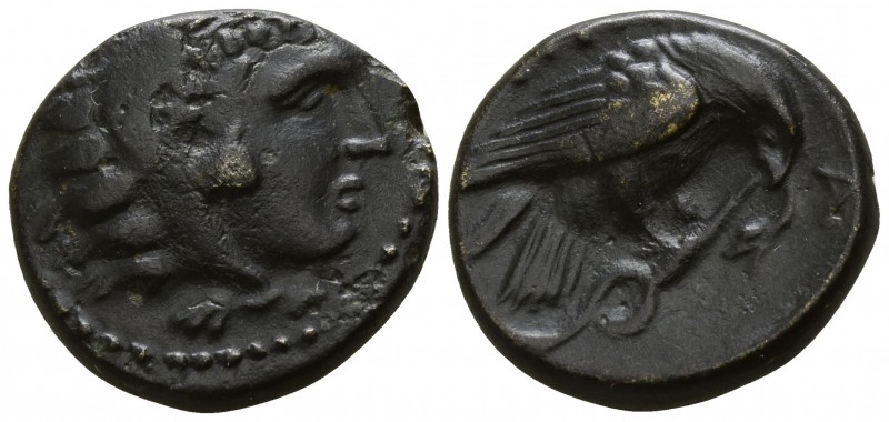 Kings of Macedon. Uncertain mint. Amyntas III 393-369 BC.
Bronze Æ

15mm., 3,...