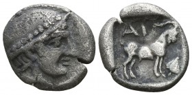 Thrace. Ainos circa 500 BC. Diobol AR