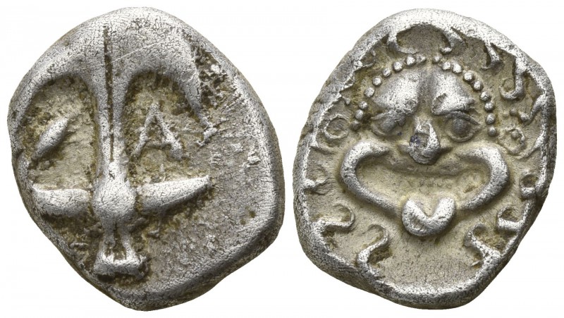 Thrace. Apollonia Pontika circa 450-400 BC.
Drachm AR

13mm., 3,33g.

Uptur...