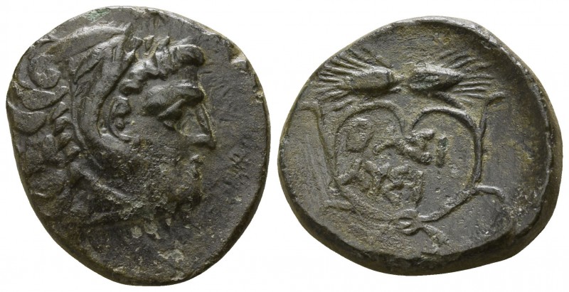 Kings of Thrace. Uncertain mint. Lysimachos 305-281 BC.
Bronze Æ

15mm., 2,63...