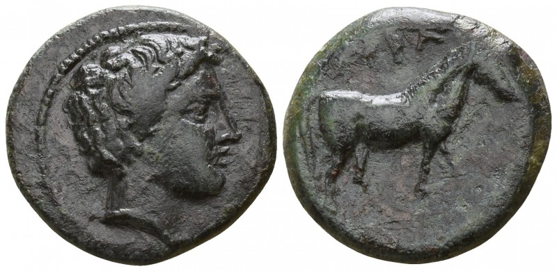 Thessaly. Atrax circa 400 BC.
Dichalkon Æ

15mm., 3,21g.

Youthful male hea...