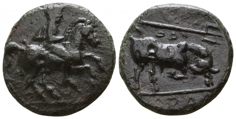 Thessaly. Krannon circa 350-300 BC.
Chalkous AE

14mm., 2,19g.

Cavalryman,...