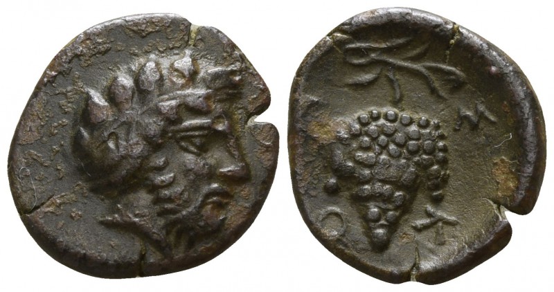 Thessaly. Skotussa circa 400-350 BC.
Bronze Æ

13mm., 1,38g.

Head of beard...