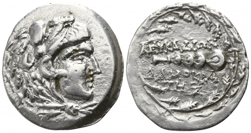 Akarnania. Leukas. ΔΑΜΟΚΡΑΤΗΣ, magistrate 167 BC.
Drachm AR

21mm., 4,83g.
...